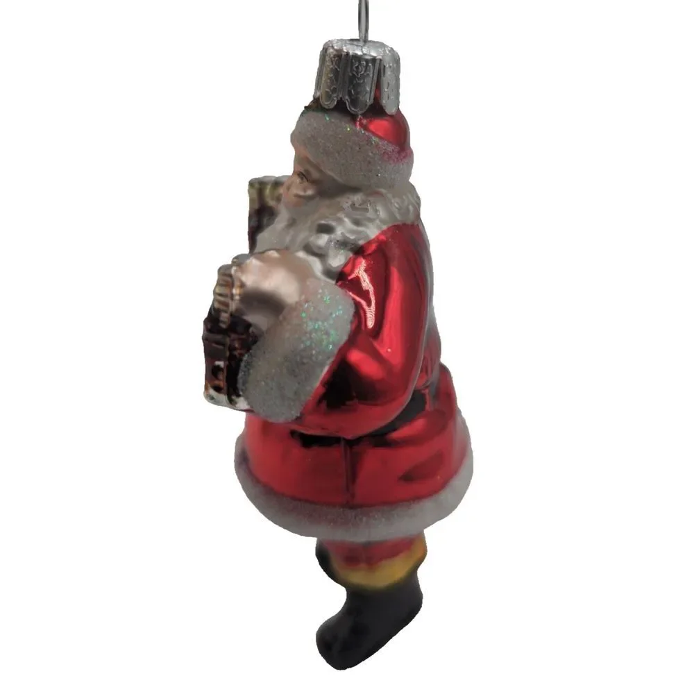 Coca-Cola‎ Kurt Adler Glass Santa Holding 6-Packs Holiday Christmas Ornament